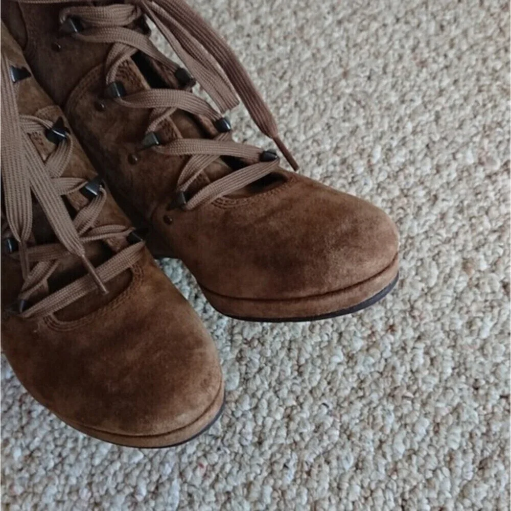 Via Spiga Dekel lace up bootie wedges Size 7.5